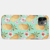 トロピカルレトロプリントをミントの背景 Case-Mate iPhoneケース (裏面(横))