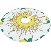 トロピカルレモンフルーツ、サン顔。 ブラッシュドポリエステルツリースカート (アングル)