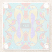 トロピカルロベバードカラフルガラスタイルカスタム ガラスコースター (裏面)