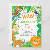 トロピカルワイルドサファリジャングル誕生日招待状 招待状 (正面)