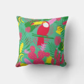 トロピカルワイルドジャングルパラダイストゥーカンウォーター色 クッション (裏面)