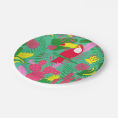 トロピカルワイルドジャングルパラダイストゥーカンウォーター色 ペーパープレート (アングル)
