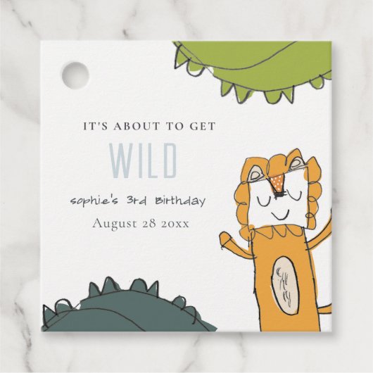 トロピカルワイルドジャングルライオンキッド描誕生日 フェイバータグ (正面)