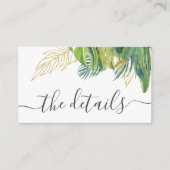 トロピカルワイルドパ葉ーム結婚詳細 エンクロージャーカード (正面)