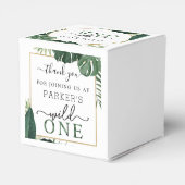 トロピカルワイルドワンの最初の誕生日パーティーのお願いボックス フェイバーボックス (裏面サイド)