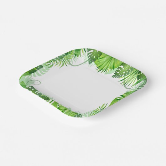 トロピカルワイルドワン誕生日 ペーパープレート (傾斜あり)