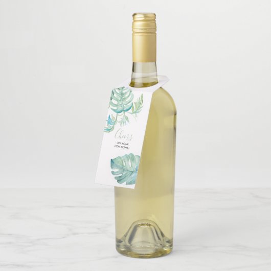 トロピカルワイン引っ越し祝いパーティーギフト ボトルネックタグ (アングル)