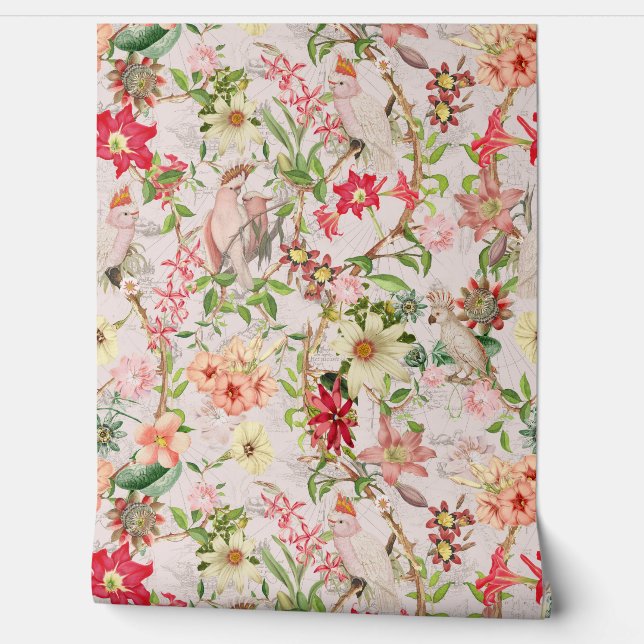 トロピカルヴィンテージパロツガーデンチノイスリーウォップ 壁紙 (ほどく)