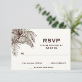 トロピカルヴィンテージパームツリーズビーチ結婚式 出欠カード (スタンド正面)