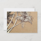 トロピカルヴィンテージパームツリーズビーチ結婚式 出欠カード (裏面)