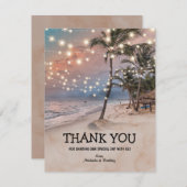 トロピカルヴィンテージビーチ結婚式ありがとう サンキューカード (正面/裏面)