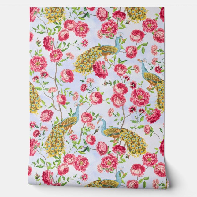 トロピカルヴィンテージピーコックガーデンロコチノイスリー 壁紙 (ほどく)