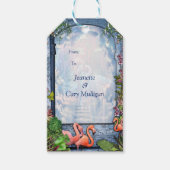 トロピカルヴィンテージブルーマーブルパレス ギフトタグ (正面)