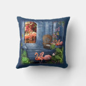 トロピカルヴィンテージブルーマーブルパレス クッション (裏面)