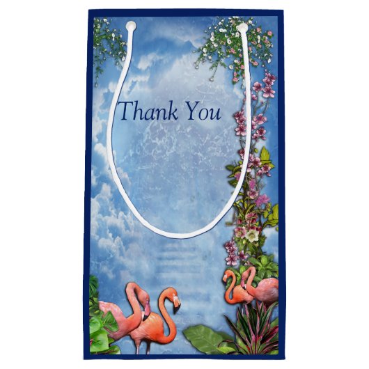 トロピカルヴィンテージブルーマーブルパレス スモールペーパーバッグ (正面)