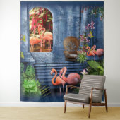 トロピカルヴィンテージブルーマーブルパレス タペストリー (インサイチュ)