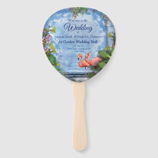 トロピカルヴィンテージブルーマーブルパレス ハンドファン (正面)