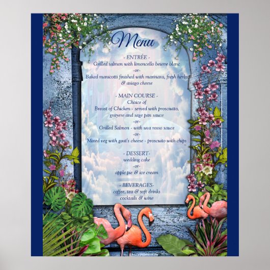 トロピカルヴィンテージブルーマーブルパレス ポスター (正面)