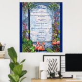 トロピカルヴィンテージブルーマーブルパレス ポスター (ホームオフィス)