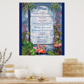 トロピカルヴィンテージブルーマーブルパレス ポスター (キッチン)