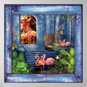 トロピカルヴィンテージブルーマーブルパレス ポスター (正面)