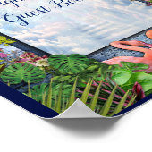 トロピカルヴィンテージブルーマーブルパレス ポスター (角)