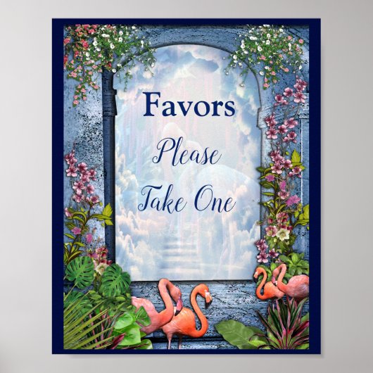 トロピカルヴィンテージブルーマーブルパレス ポスター (正面)