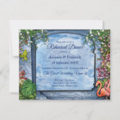 トロピカルヴィンテージブルーマーブルパレス 招待状 (正面)