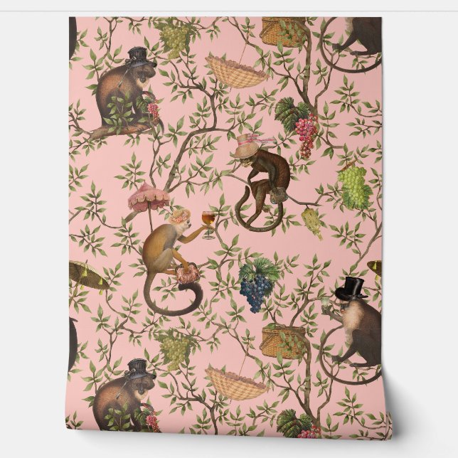 トロピカルヴィンテージモンキーガーデナーパーティチノワセリー 壁紙 (ほどく)