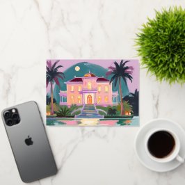 トロピカル不気味ハロウィーンマンショングリーティングカード 箔グリーティングカード