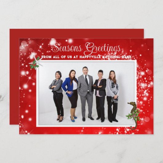 トロピカル企業のクリスマスビジネス写真 シーズンカード (正面/裏面)