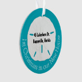 トロピカル初めてのクリスマスニューホームサンドドル オーナメント (正面)