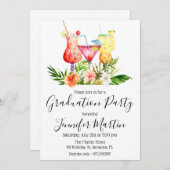 トロピカル卒業カクテルドリンク招待状 招待状 (正面/裏面)