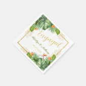 トロピカル婚約パーティウォーターカラーパームフローラ スタンダードカクテルナプキン (角)