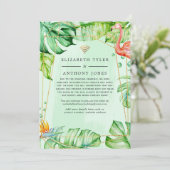 トロピカル幾何学バーチャルウェディングゲストリスト 案内状 (スタンド正面)