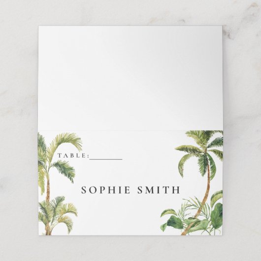 トロピカル座席表の名刺 プレイスカード (外部開封)