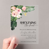 トロピカル彼女は結び目のブライダルシャワー アクリル招待状 (インサイチュ (ポータブル))