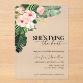 トロピカル彼女は結び目のブライダルシャワー アクリル招待状 (正面)