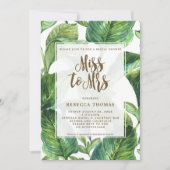 トロピカル恋しく思からミセス・ブライダルシャワーへの招待 招待状 (正面)