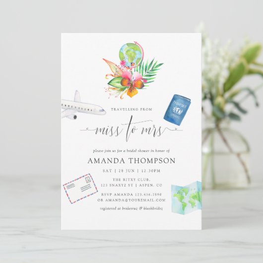 トロピカル恋しく思旅行からミセス・ブライダルシャワー 招待状 (スタンド正面)