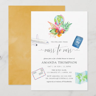 トロピカル恋しく思旅行からミセス・ブライダルシャワー 招待状