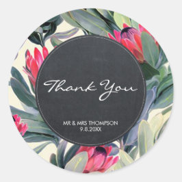 トロピカル感謝していパームはステッカー結婚好き ラウンドシール