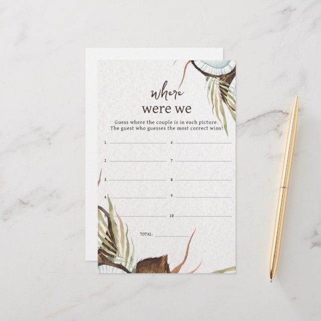 トロピカル我々はブライダルシャワーゲーム (正面/裏面インサイチュ)