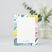 トロピカル抽象芸術パーソナライズされたアートフラットノートカード 招待状 (スタンド正面)