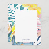 トロピカル抽象芸術パーソナライズされたアートフラットノートカード 招待状 (正面/裏面)