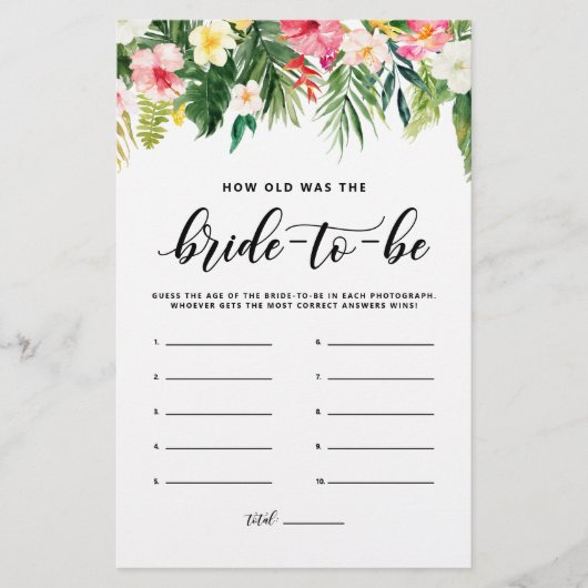 トロピカル新婦がゲームカードを持ち込む年齢 (正面)