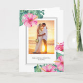 トロピカル新郎新婦結婚の感謝 サンキューカード (正面)
