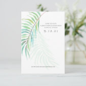 トロピカル日付の保存ビーチ結婚式フォトカード (スタンド正面)