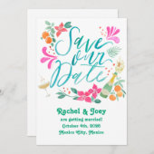 トロピカル日付の保存 招待状 (正面/裏面)