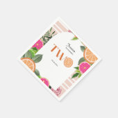 トロピカル柑橘系ベビー2歳の誕生日ウォーターカラー スタンダードカクテルナプキン (角)